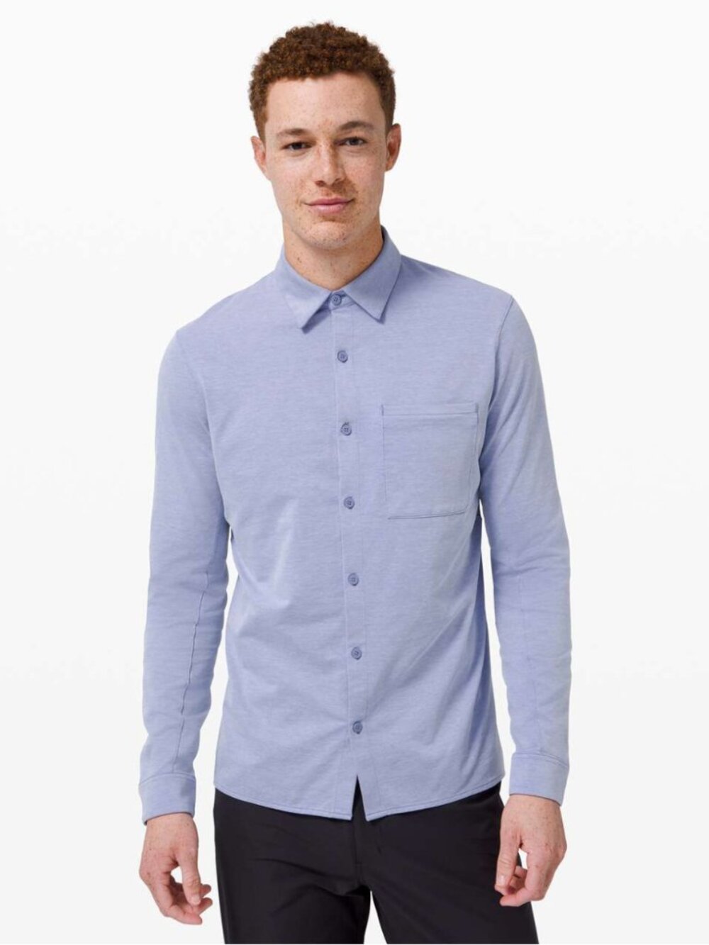Lululemon Commission Long Sleeve Button Down *Qwick Oxford Harbor Blue / White